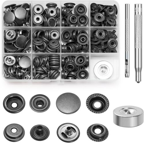 260 Pcs 15Mm Snap Fastener Kit Tool Snap Button Kit Snaps for Leather Diy Craft