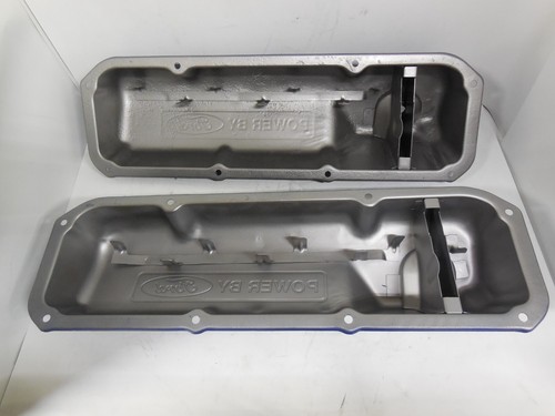 PAIR 1970 1971 FORD 351C 4V POWER BY FORD VALVE COVERS W/ DRIPPERS cover - Picture 10 of 10