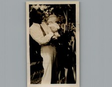 Antique 1940's Fun With Dad Black & White Photography Photo