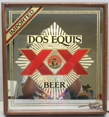 DOS EQUIS XX アメリカアンティーク　パブミラー鏡USAヴィンテージ Vintage Dos Equis XX Imported Beer Lighted Bar Mirror Sign Framed