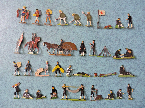 PLATS D'ÉTAIN - Zinnfiguren KZ & HERB - 25 soldats prussiens - Guerre de 7 ans EUR 25,00