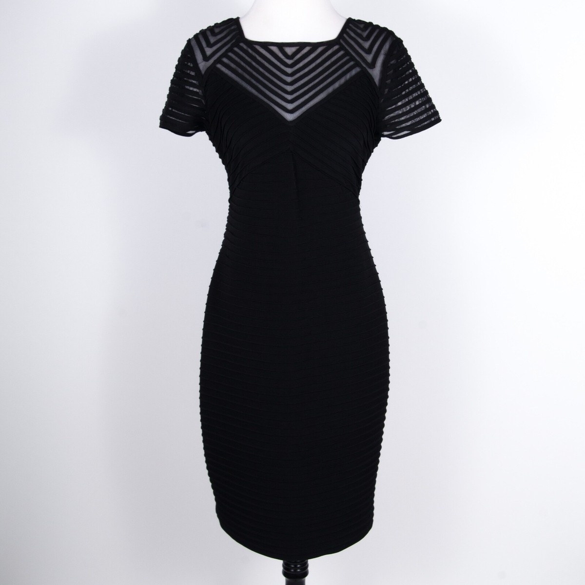 calvin klein black cap sleeve dress cap- sheath Sz.6 Purple Mock Neck Dress 3/4 Sleeve Wedding Gowns length dress features a Size:UK Size 10