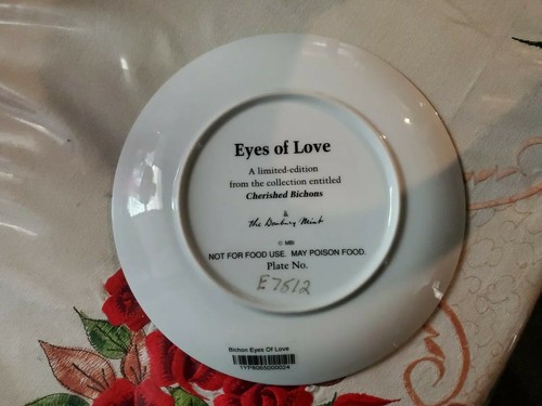 Cherished Bichons Danbury Mint "Eyes Of Love" Limited Edition Decorative Plate - Picture 4 of 11