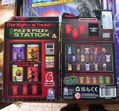 Five Nights at Freddy's Faz's Fizzy Station Grab N' Go FLOCKED FIGURES w/ Chases