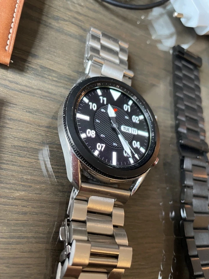 Samsung Galaxy Watch3 SM-R845 mystic silver LTE 45mm - Bild 4 von 4