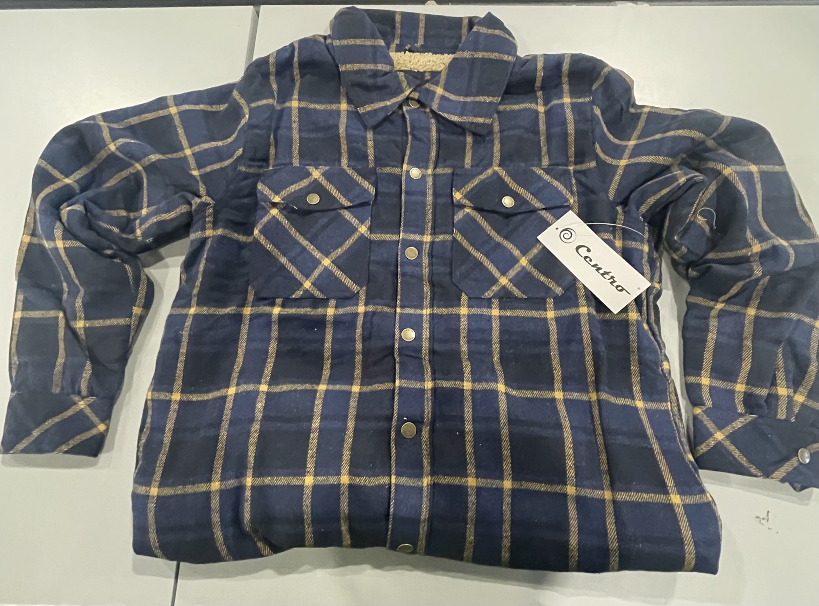 ФЛАНЕЛЕВАЯ КУРТКА В КЛЕТКУ CENTRO - РАЗМЕР: МУЖСКОЙ M - БИРЮЗОВЫЙ/ЧЕРНЫЙ