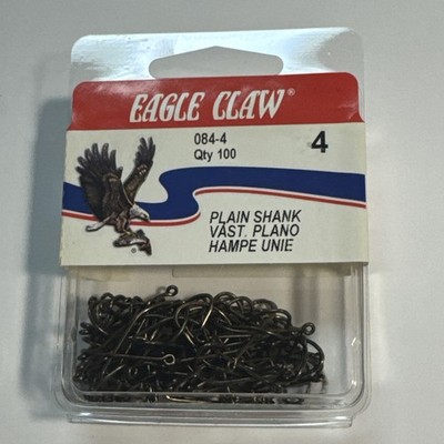Eagle Claw Plain Shank Fish Hooks 084-4 Bronze 100ct