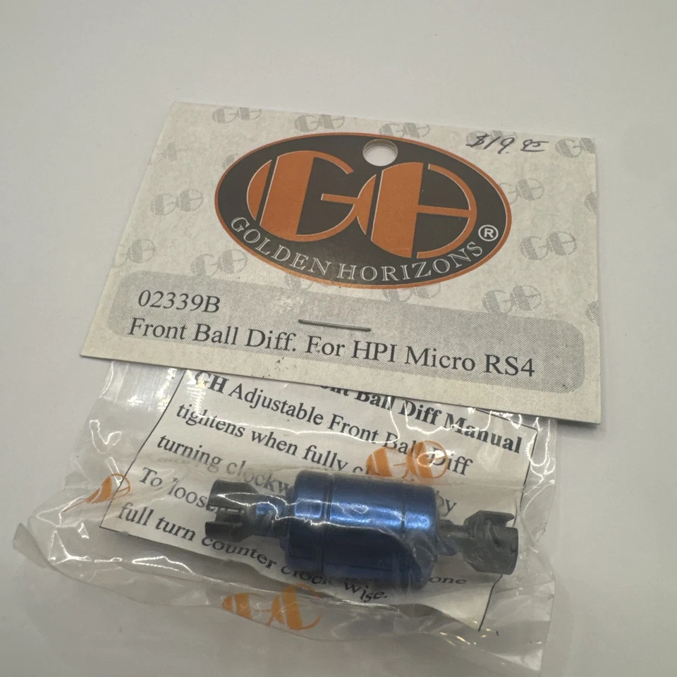 Golden Horizons 02339B Front Ball Diff. For HPI Micro RS4 / Blue GH02339B - Image 2 of 4