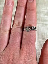 Sterling Silver Double CZ Stone Ring Made in ...