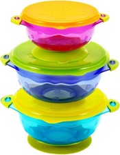 PandaEar 3 Size Stackable Spill Proof Baby Suction Bowl