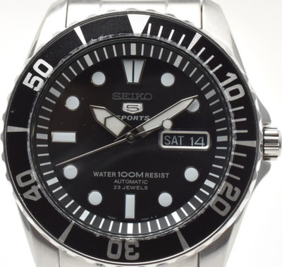 [NEAR MINT] Seiko 5 Sports 7S36-03C0 SNZF17 Black Dial Men's AT Watch From JAPAN