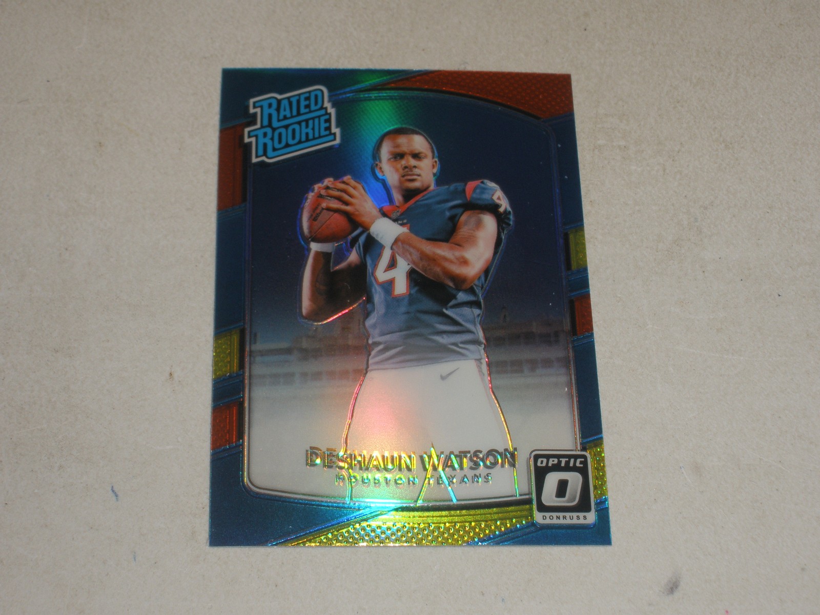2017 Donruss Optic Rated Rookie Red Yellow Prizm Holo #195 Deshaun Watson RC