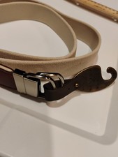 Joseph Aboud Ivory Double Buckle Stretch Belt Sz L 40 New W Tags