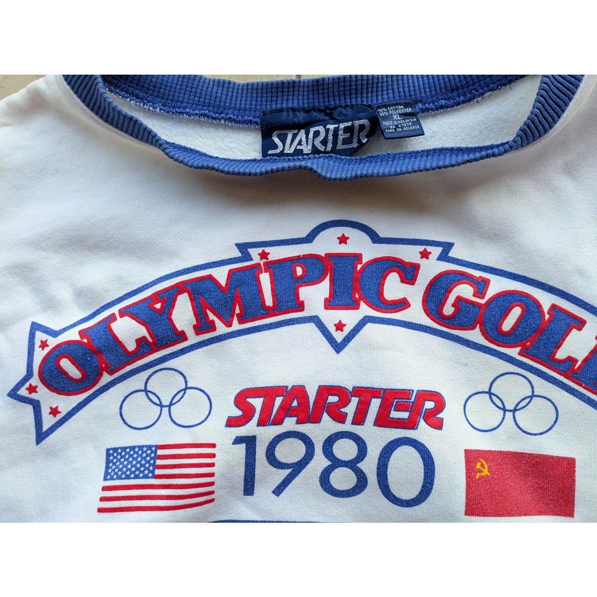 Winter Olympic STARTER 90s 1980 Miracle USA Soviet sweatshirt XL