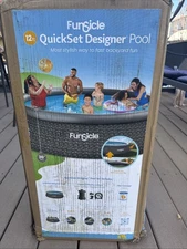 Funsicle Quickset 12ft x 36in Round Inflatable Above Ground Swimming Pool wit...