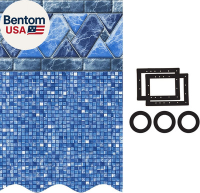 27 Ft round Swimming Pool Liner | Stone Harbor | Unibead Style | 52 Inch Wall He