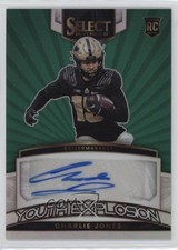 2023 Panini Select Draft Picks Green Prizm 2/5 Charlie Jones #YS-CJO Auto 13kh
