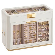 SONGMICS HOME Large Jewelry Box, Vertical Jewelry Organizer with Glass Window...