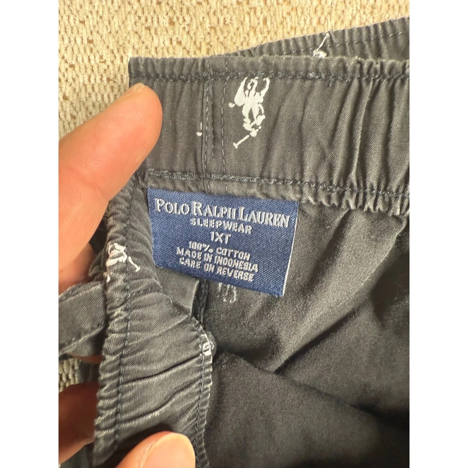Lot 2 Polo Ralph Lauren Sleepwear 1XT Pajama Lounge Pants Black Blue Pony 2XL - Image 2 of 4