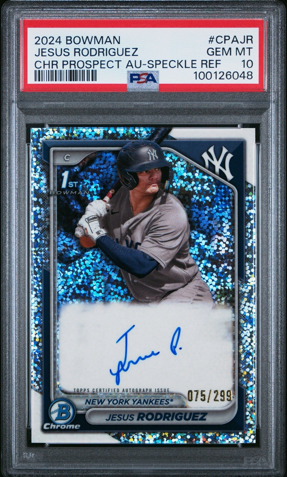 2024 Bowman - Chrome Prospect Autographs Jesus Rodriguez #CPA-JR Speckle #75/299