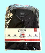 NWT CHAPS  Dark Black Dress Shirt Mens Size Medium 15-15.5 32/33  Regular Fit