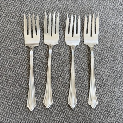 4 Salad Forks- 6 1/8'' - Westminster by International Sterling - With Monogram