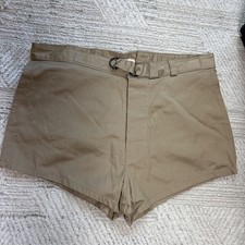 Vintage US Military UDT Navy Swimmer Trunks Khaki Cotton Shorts Sz 36 NWT Mens