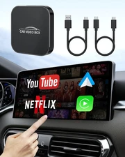 2025 Upgraded Wireless Carplay Adapter Support Netflix/Youtube/Tf Card, 5-In-1 A