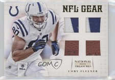 2012 National Treasures NFL Gear Quad Materials Prime 4/15 Coby Fleener #5 md3