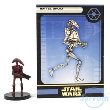 Star Wars Miniatures Clone Strike 28/60 Battle Droid w/ Card COMBO Ship
