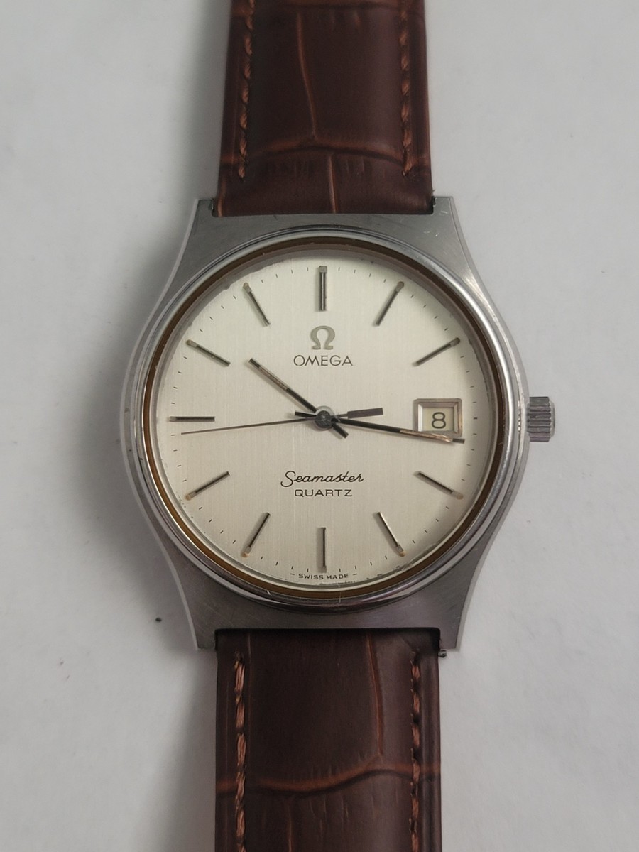 Vintage Omega Seamaster Cal.1342 Quartz Silver Push Crown 34mm