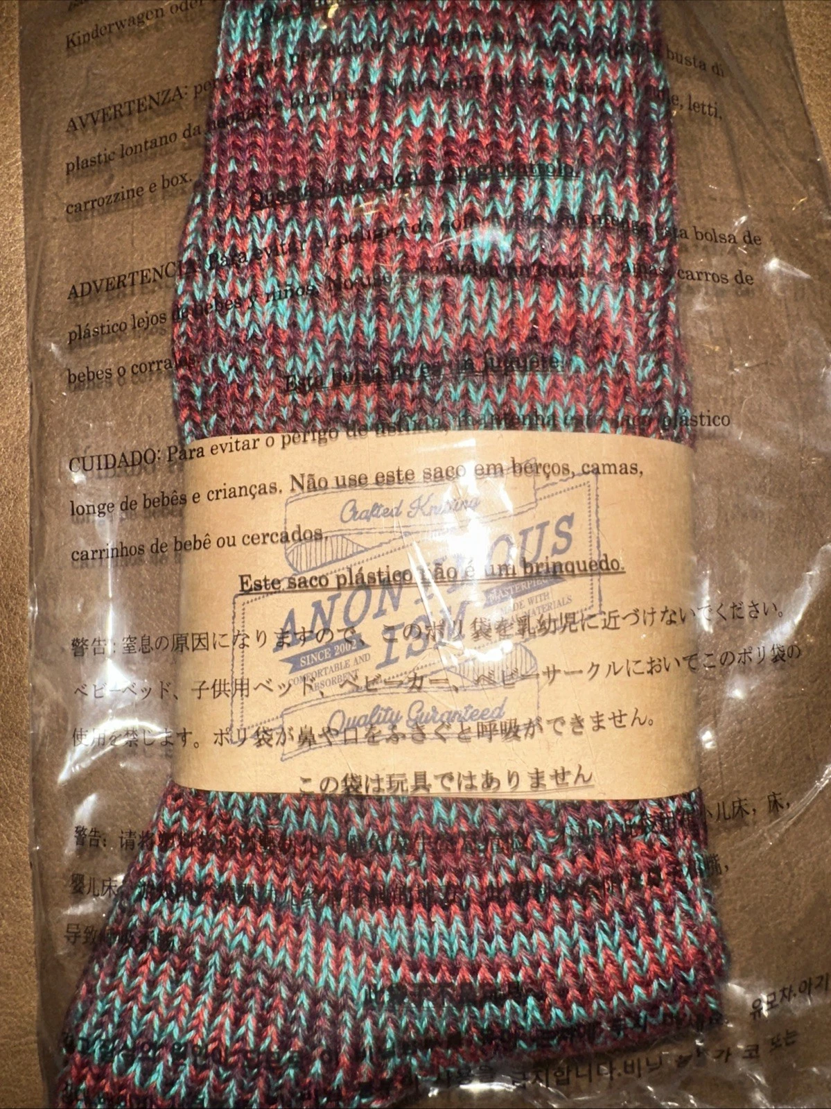 ANONYMOUS ISM Organic Cotton 5 Color Mixed Crew Socks Japan New B2251 Mid Calf