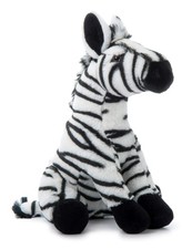 The Petting Zoo Zebra Stuffed Animal Plushie, Wild 12 inch, Black, White
