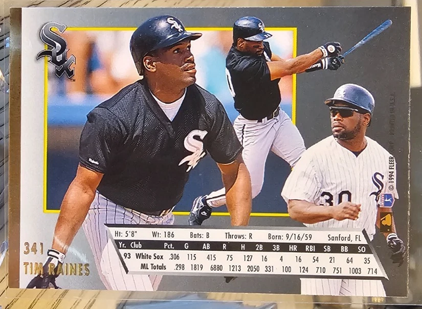 1994 Fleer Ultra Tim Raines #341 Chicago White Sox - Image 2 of 2
