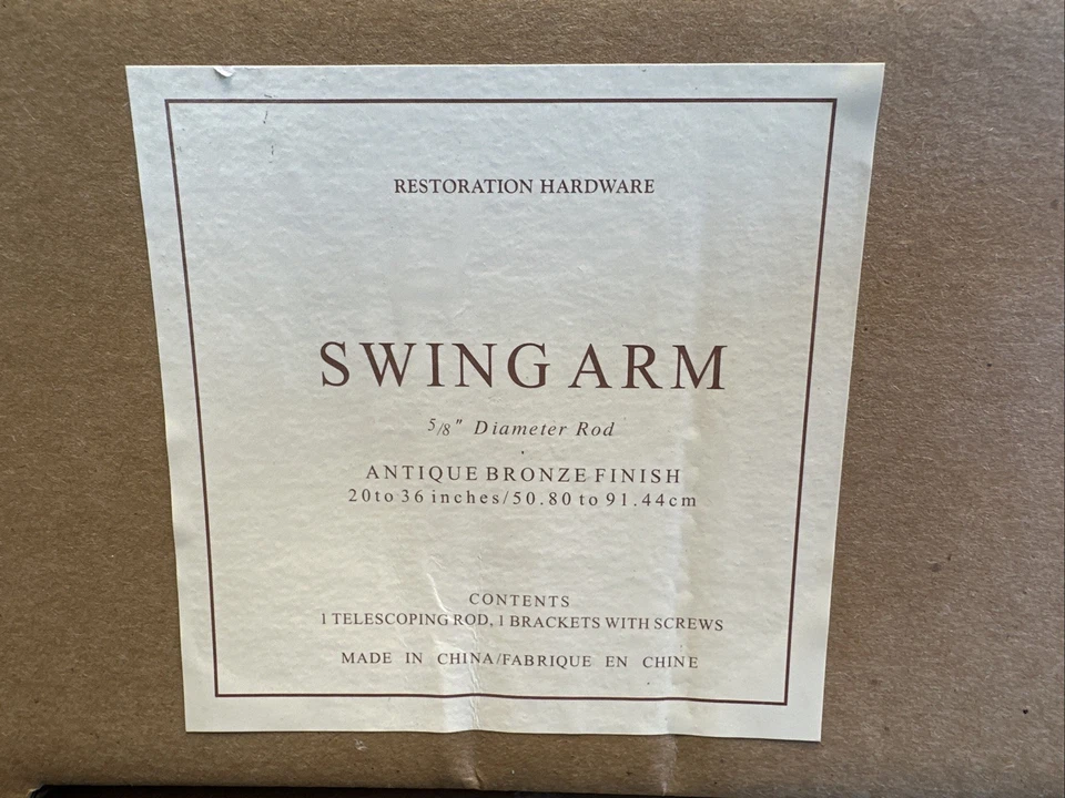 Ferragens de restauração braço oscilante antigo bronze 5/8" diâmetro haste 20-36" - Imagem 2 de 4