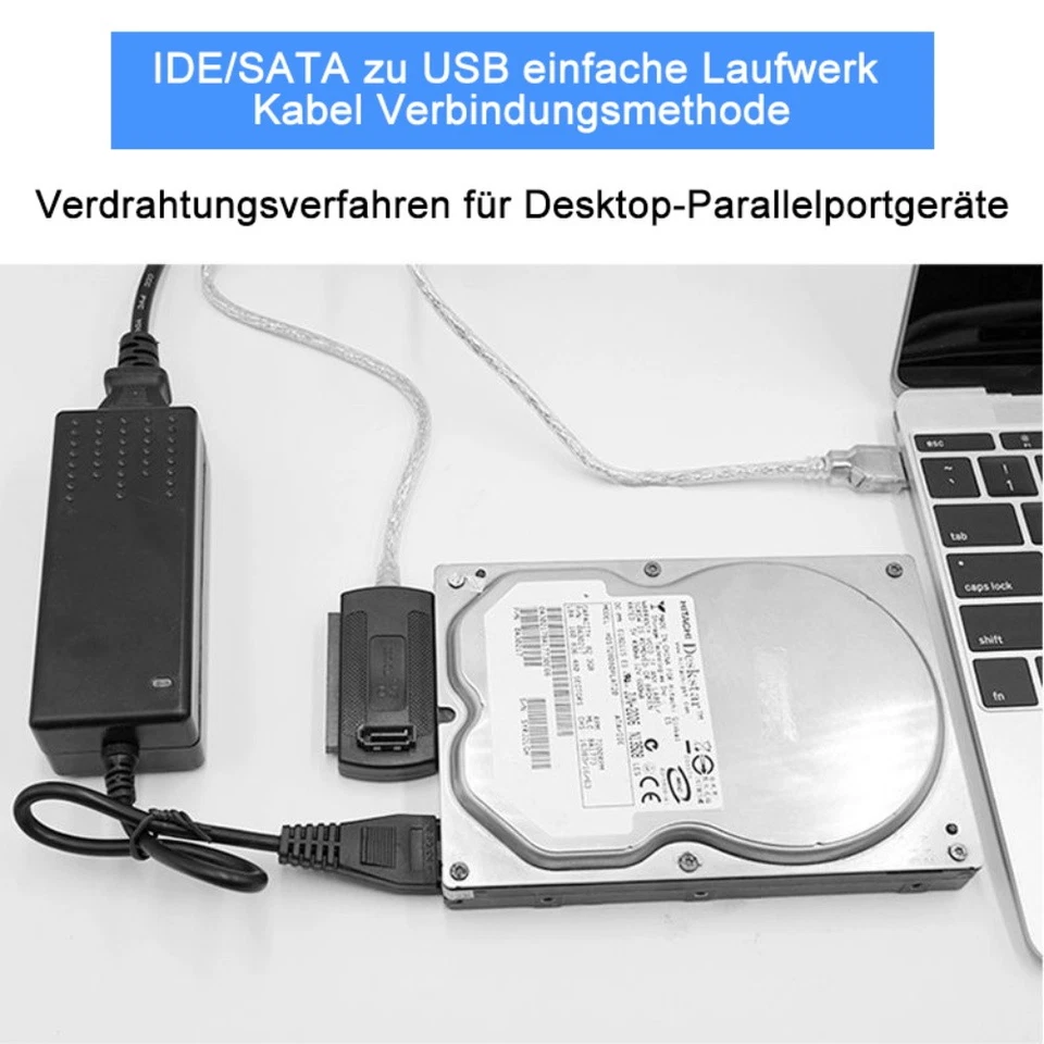 USB auf zu SATA IDE Adapter Kabel für 2.5 3.5 Zoll HDD SSD Festplatte Konverter - Bild 4 von 4