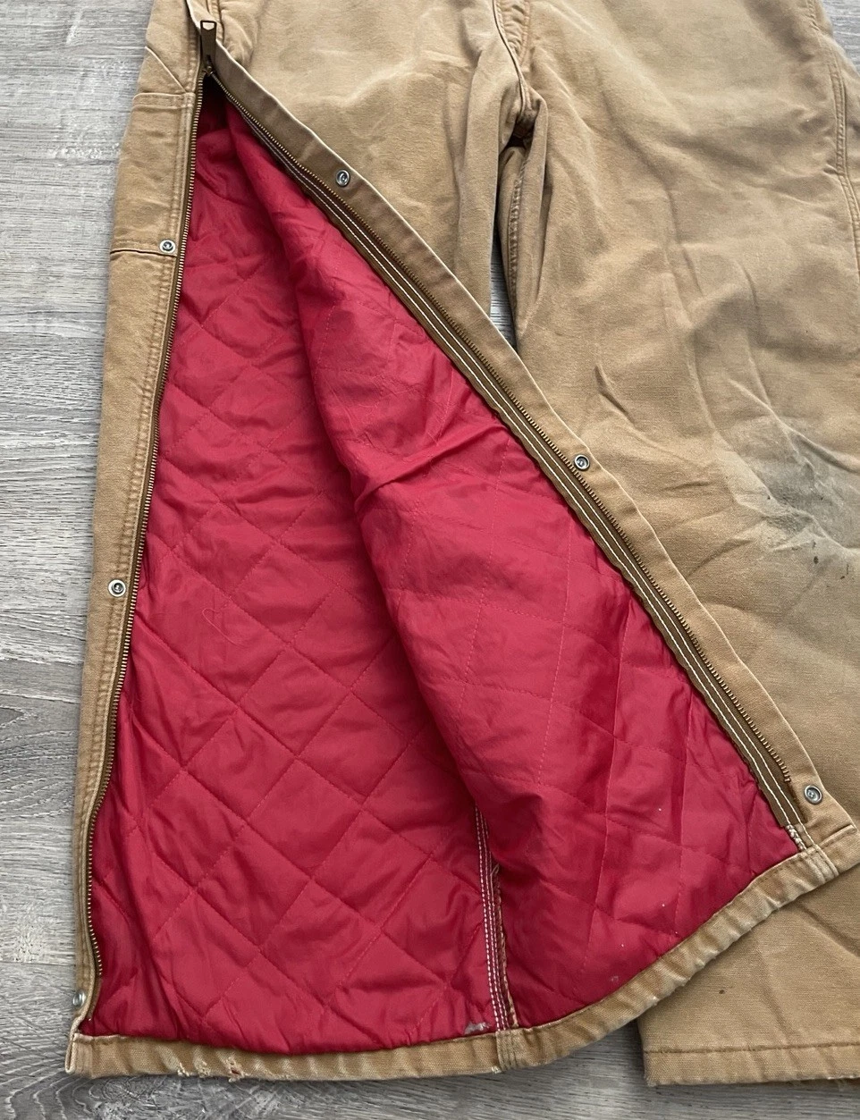 Vintage Carhartt Coveralls Insulated Mens Size 42R Regular Tan USA Carpenter - product detail image 6