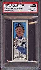 2017 Topps Heritage 1968 Bazooka Mini Miguel Cabrera PSA 10 Gem SP 250 Pop 2