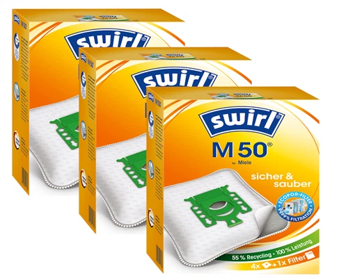 12 Staubsaugerbeutel Swirl M 50, M50 geeignet für Miele S 512 | eBay