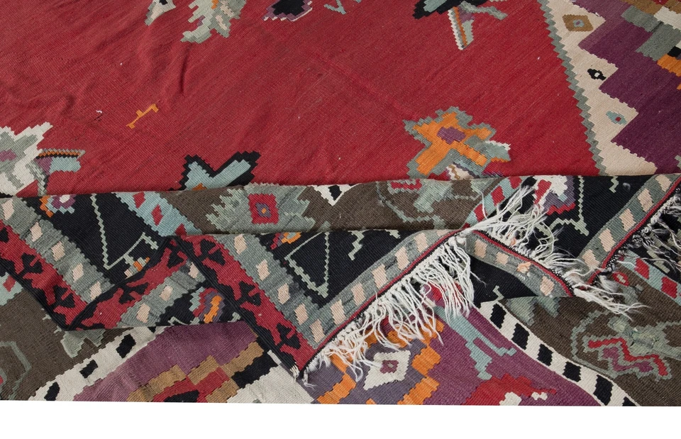 8.3x10.8 Ft Vintage Bosnian Kilim, Flat-Weave Rug, 100% Wool - Image 3 of 4