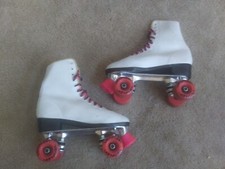 VINTAGE Pink  White Variflex Women  s Ladies Size 10 Roller Skates