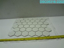 QTY 4: Thassos White Greek 2" Hexagon Honed Marble Mosaic Tile