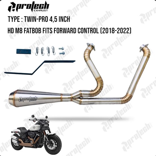 Exhaust Harley Davidson Milwaukee M8 Softail FatBob Motorcycle pipe 2 into 1 - Picture 1 of 1