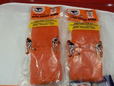 2 PACKS FLARICO WRIST SWEAT BAND ORANGE NOS USA