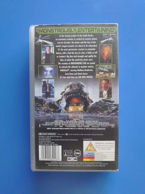 Godzilla UK VHS BIG BOX VIDEO 1998 Matthew Broderick Jean Reno