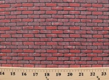 Landscape Medley Bricks Red Brick Wall Cotton Fabric Print by the Yard D501.16