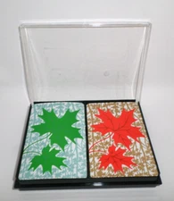 Vintage The US Playing Card Company Playing Cards Maple Leaf Design 2 Deck Set