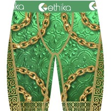 ETHIKA MENS STAPLE UNDERWEAR BOXER GOLDEN CONNECT GREEN