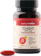 NatureWise Coq10 200Mg Softgels, High Absorption Coenzyme Q10 with Black Pepper