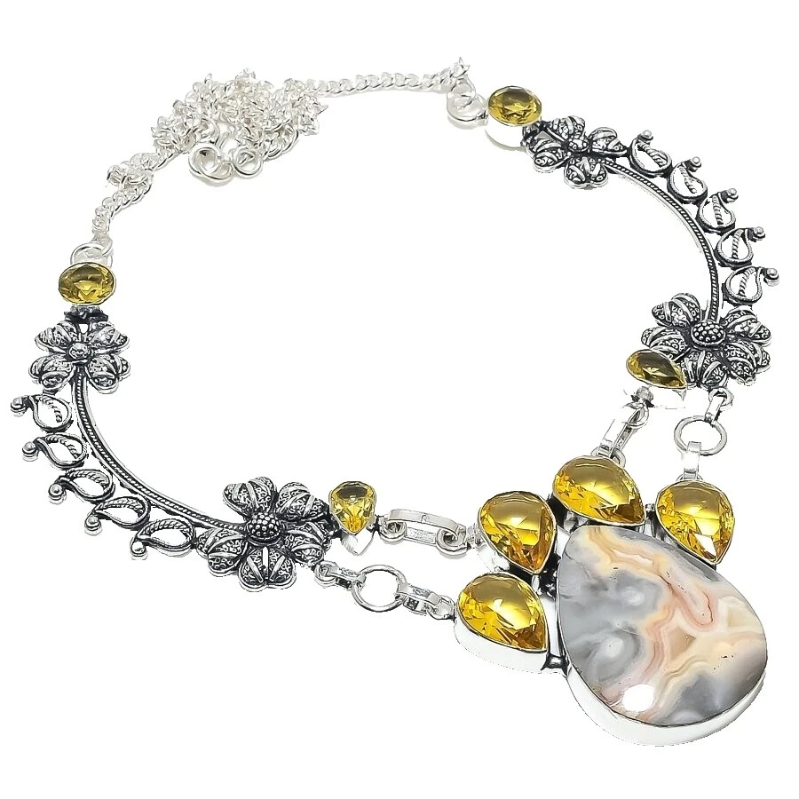 Declaración de Latón de Ágata Moda Collares y Colgantes